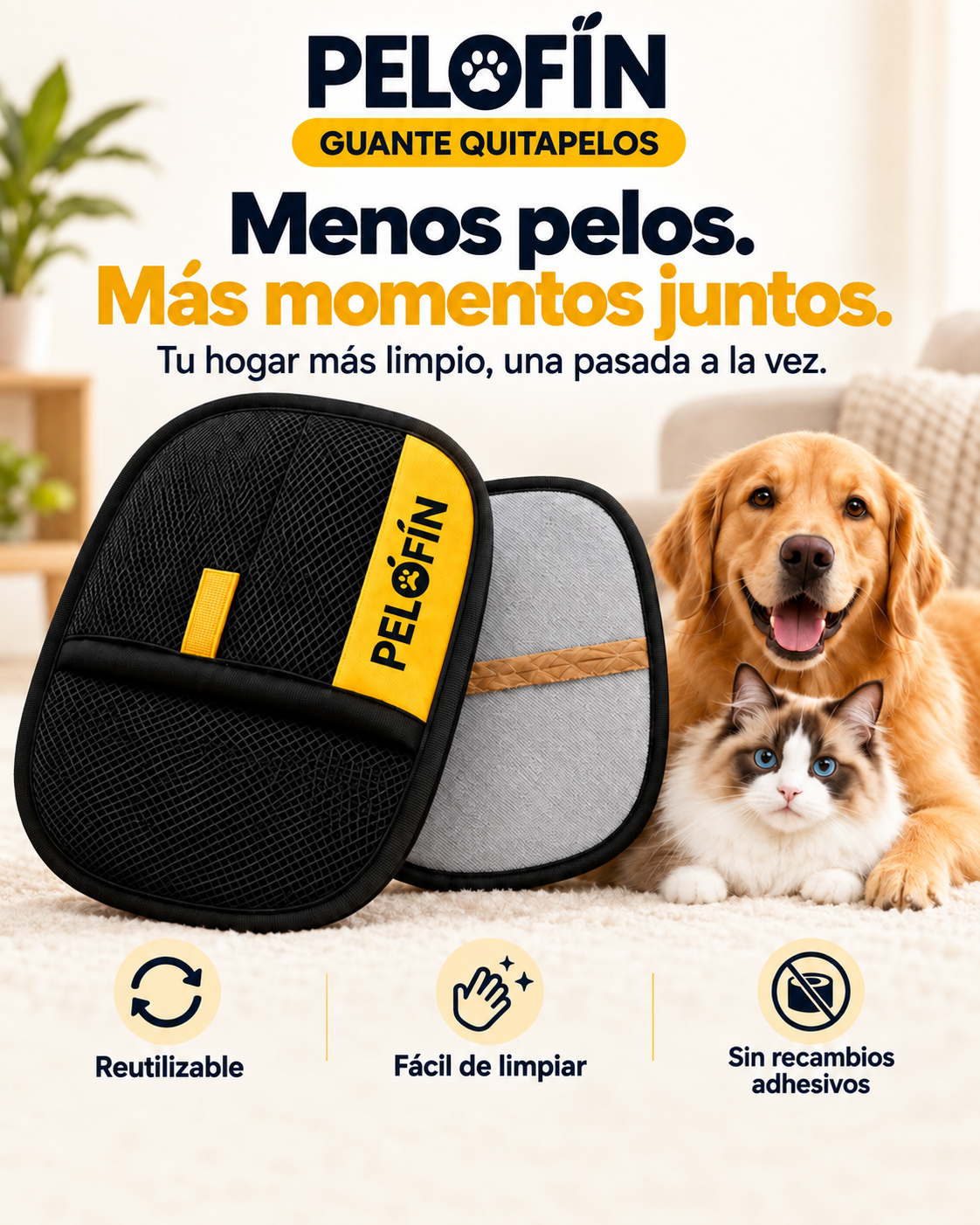🐾 PELOFÍN — Guante Quitapelos