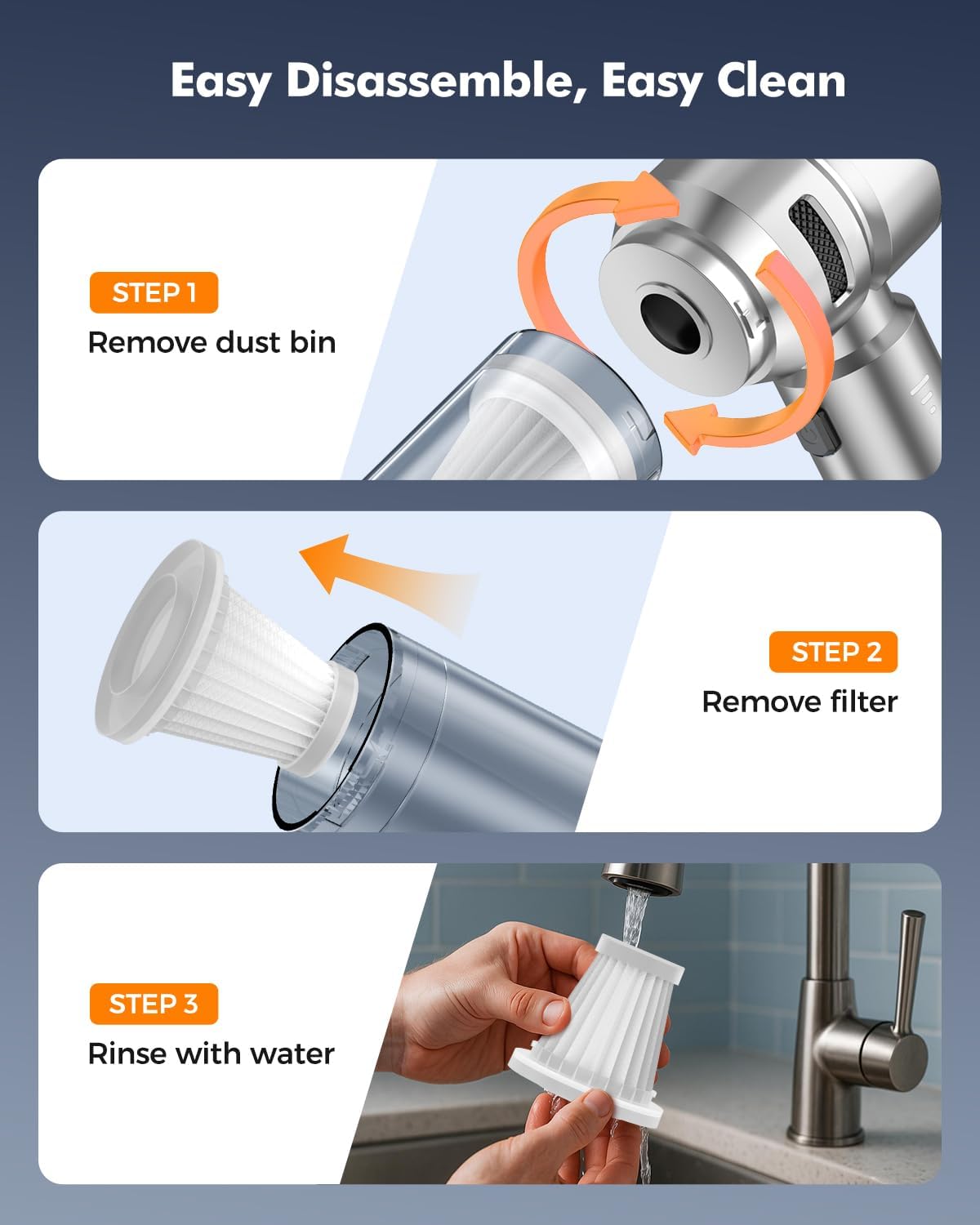 Aspirador y Soplador Inalámbrico de Mano para la Limpieza de Automóviles y el Hogar