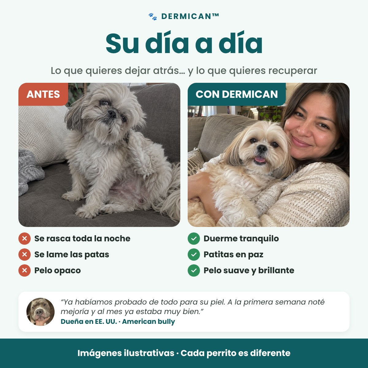 Antes y con DermiCan