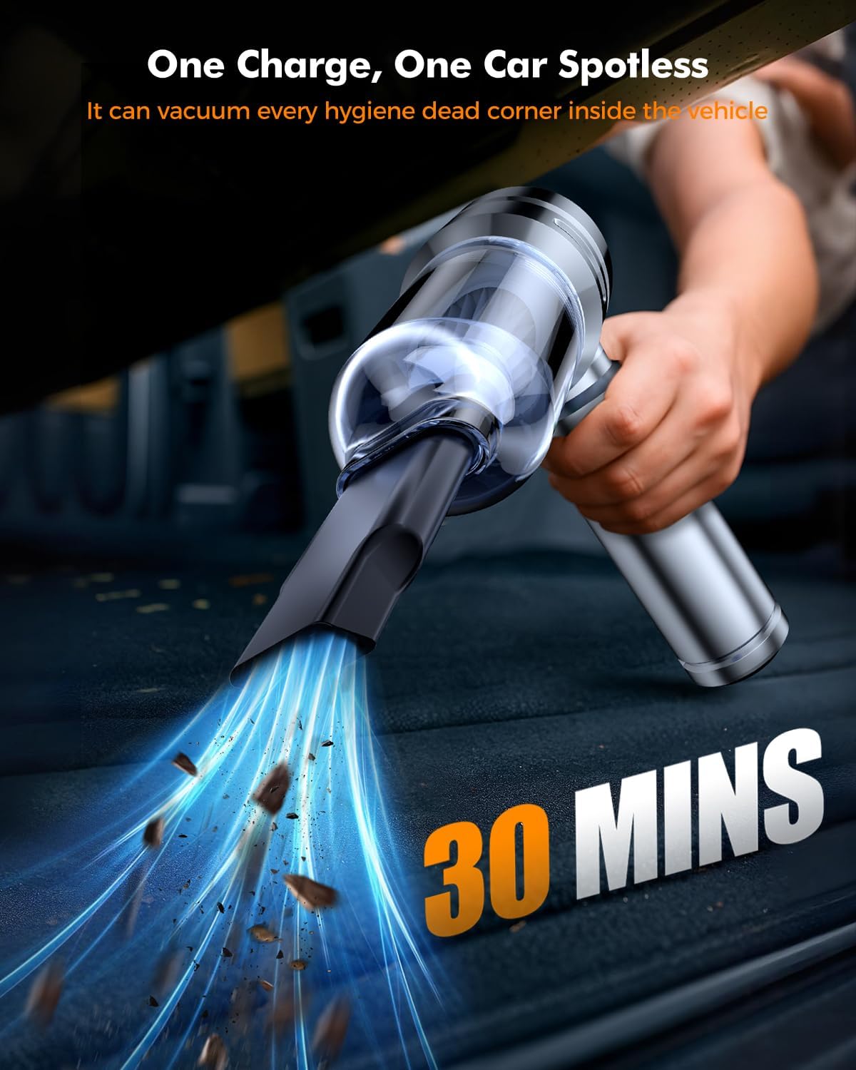 Aspirador y Soplador Inalámbrico de Mano para la Limpieza de Automóviles y el Hogar